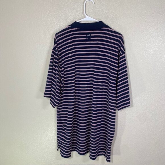 FootJoy Golf Polo Shirt Mens XL Navy Pink Striped Polyester Stretch Knit FJ - Picture 5 of 5